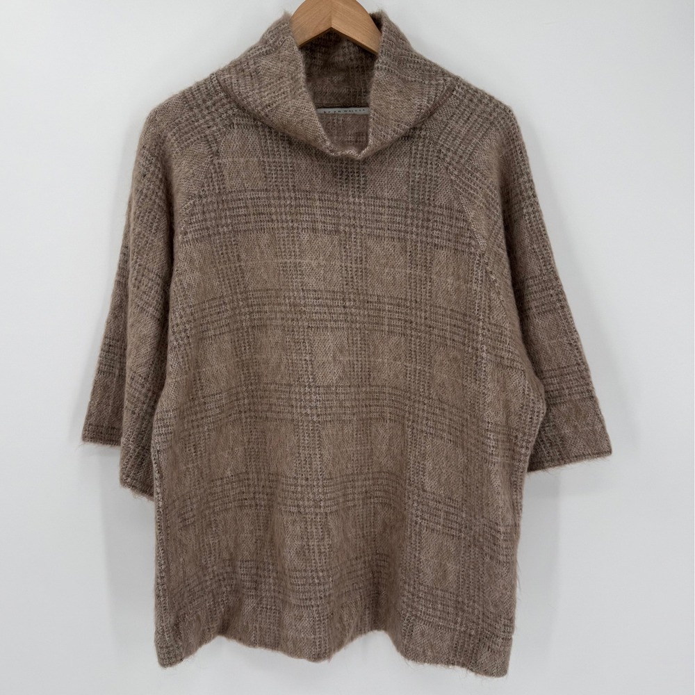 Bryn Walker Sweater Small Tan Cowl Neck Poncho Top